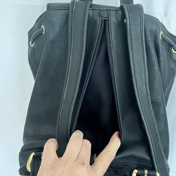 Fossil Classic Rucksack Backpack Black Leather Satchel Messenger Bag Purse Key - Picture 16 of 16